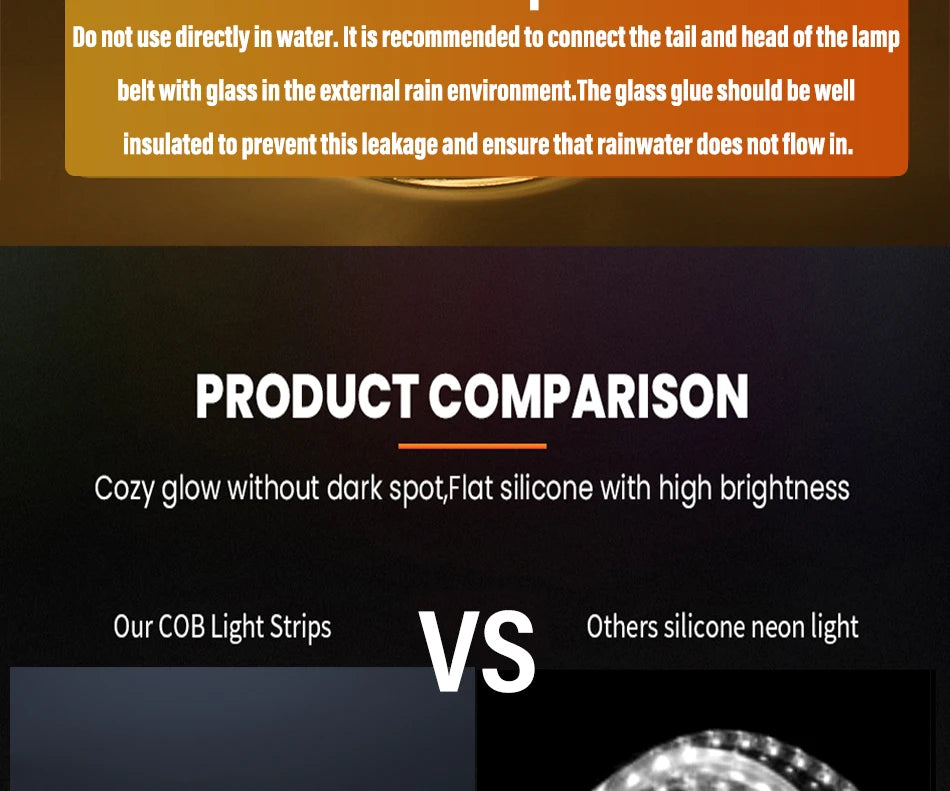 led Strip Brightness Waterproof COB LED Strip 220V Flexible Ribbon for Room Bedroom360 LEDS/m Kitchen Outdoor Garden Lighting