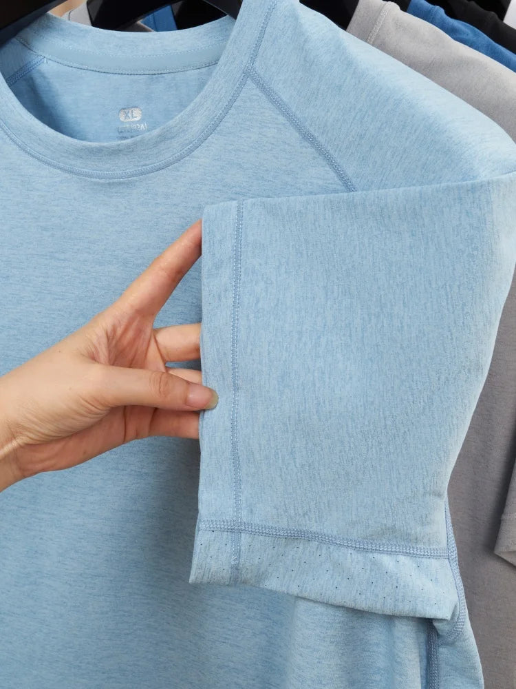 New Men's 100% Cotton Fashion Round Neck Short Sleeve T-shirt for Summer 2026, Business, Leisure, Comfortable and Breathable