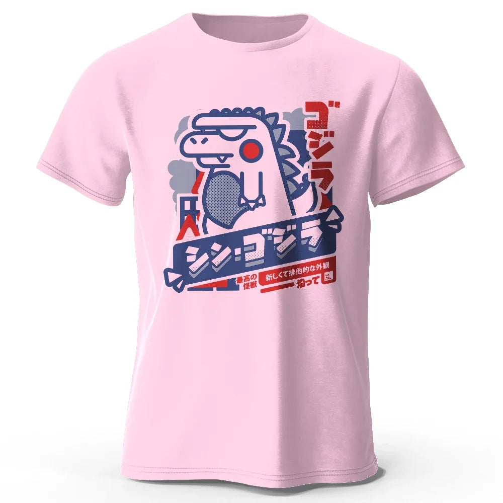 Harajuku Kawaii Animal Printed 100% Cotton T-Shirt, Lightweight Round Neck Short Sleeve Tee, Unisex Casual Wear