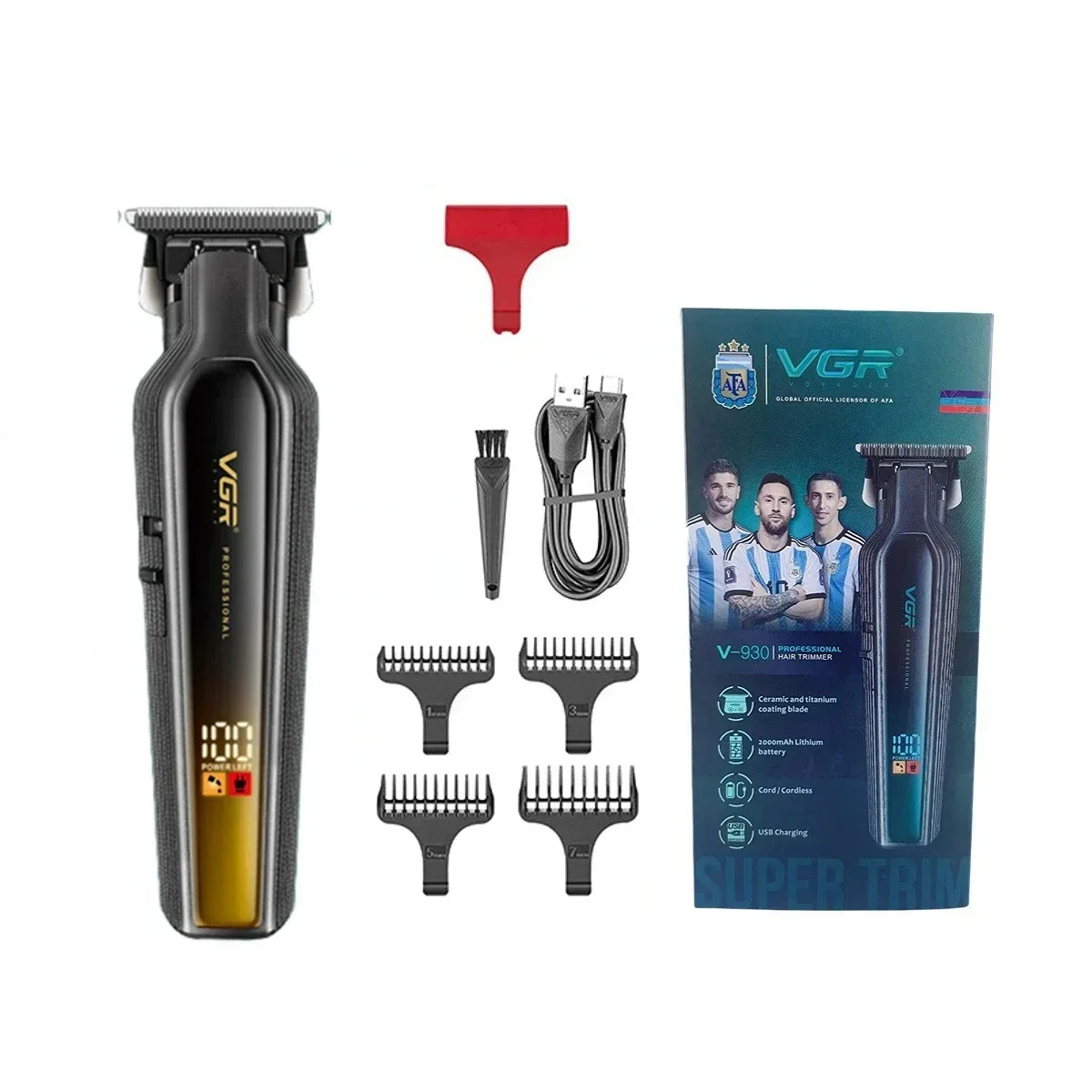 VGR Hair Trimmer Professional Beard Hair Clipper Rechargeable Hair Cutting Machine Electric Trimer for Men V-930