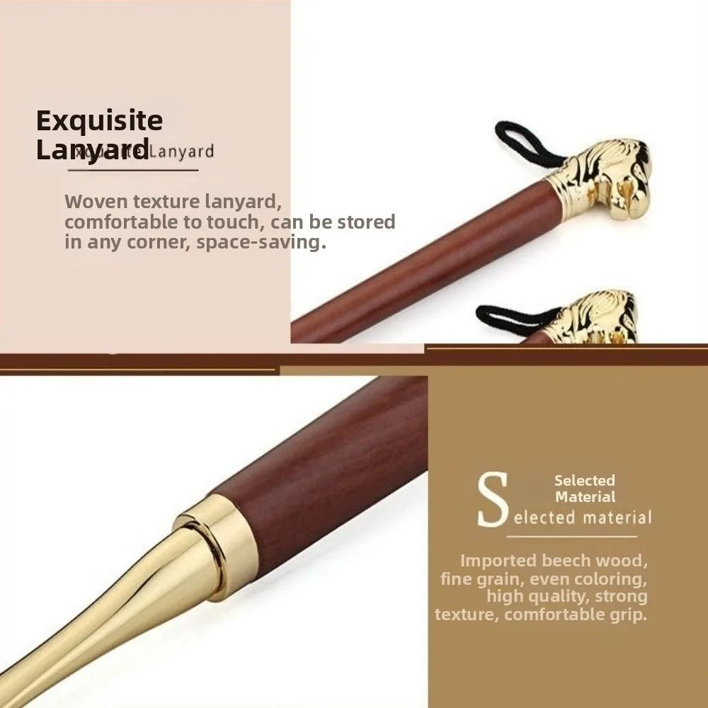 Shoe Spoon 32cm Metal Shoe Horn Long Handheld Wood Handle Shoehorn Durable Shoes Wearing Tool Portable Shoe Lifter Gift