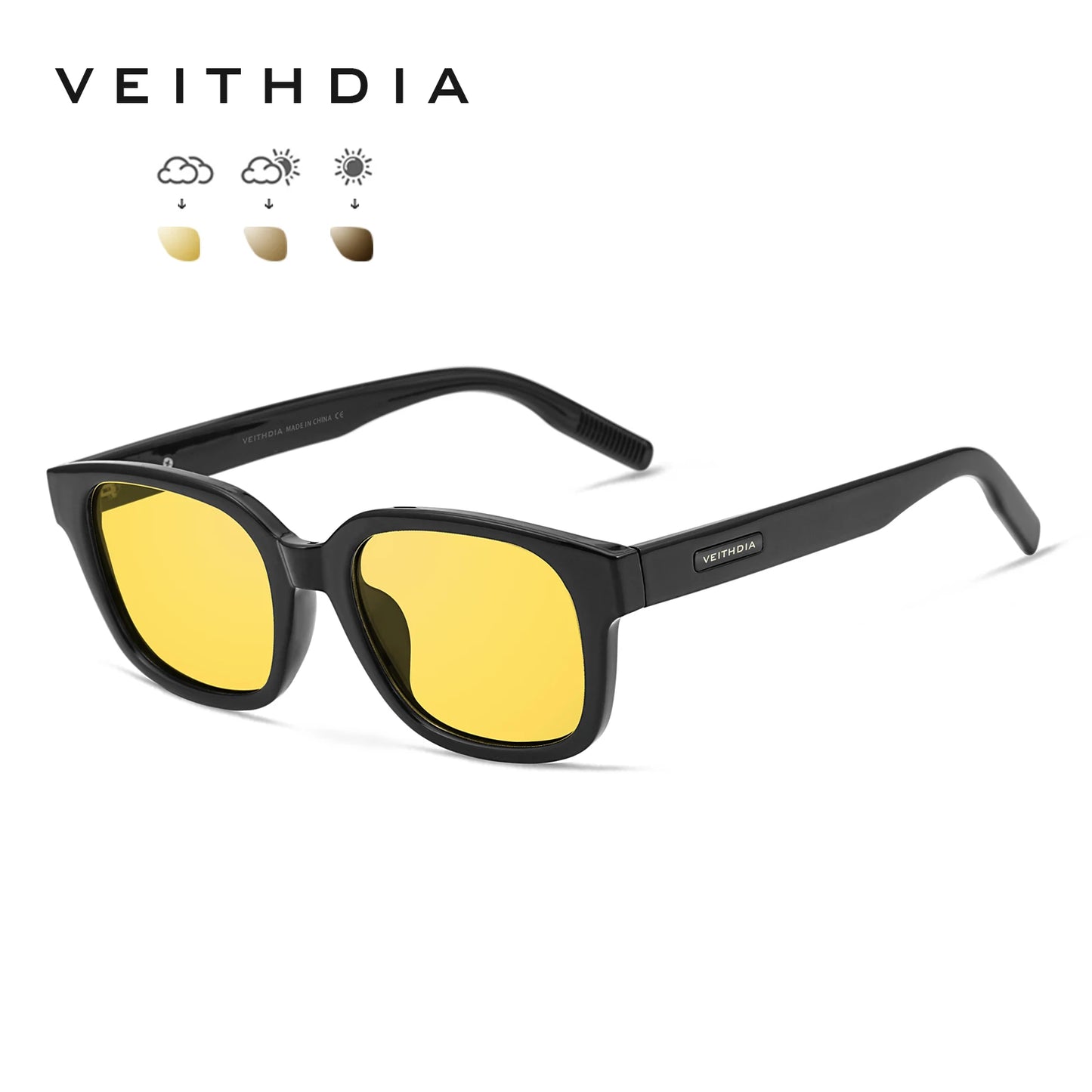 VEITHDIA Polarized Fashion Classic Sunglasses Photochromic Gradient UV400 Protection Outdoor Sun Glasses for Men And Women 7900