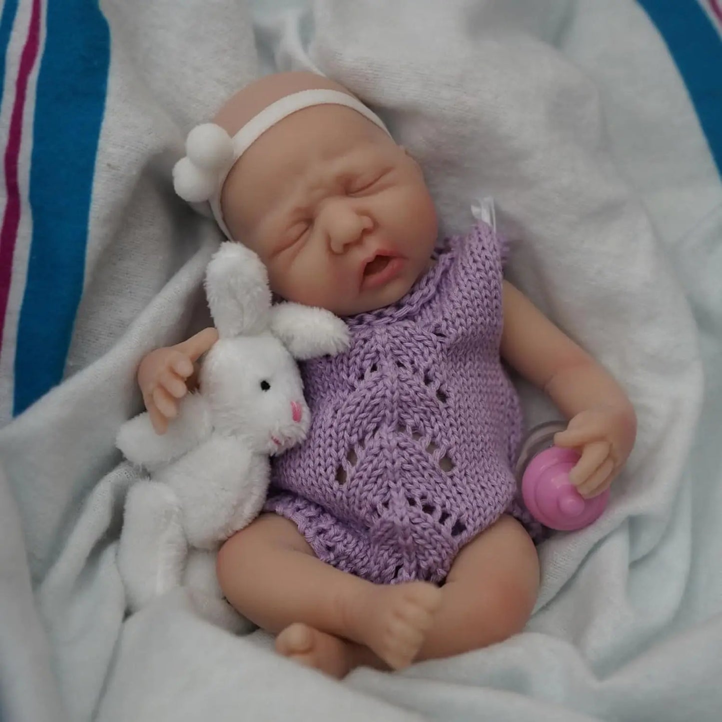 Reborn Baby Dolls 7 Inch Full Body Silicone Doll Boy Mini Realistic Newborn Baby Dolls with Feeding Accessories Gift Box