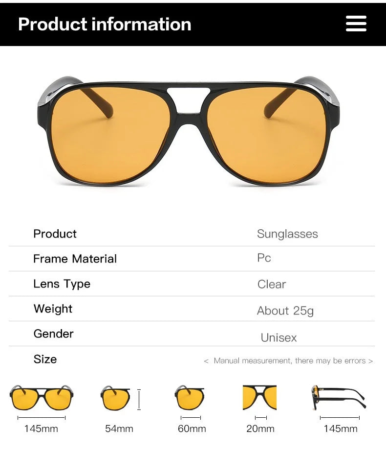 Retro Polarized Sunglasses for Men's Women's Large Frame Classic 90s Vintage Pilot Driving Eyewaer UV400 Protective Sun glasses