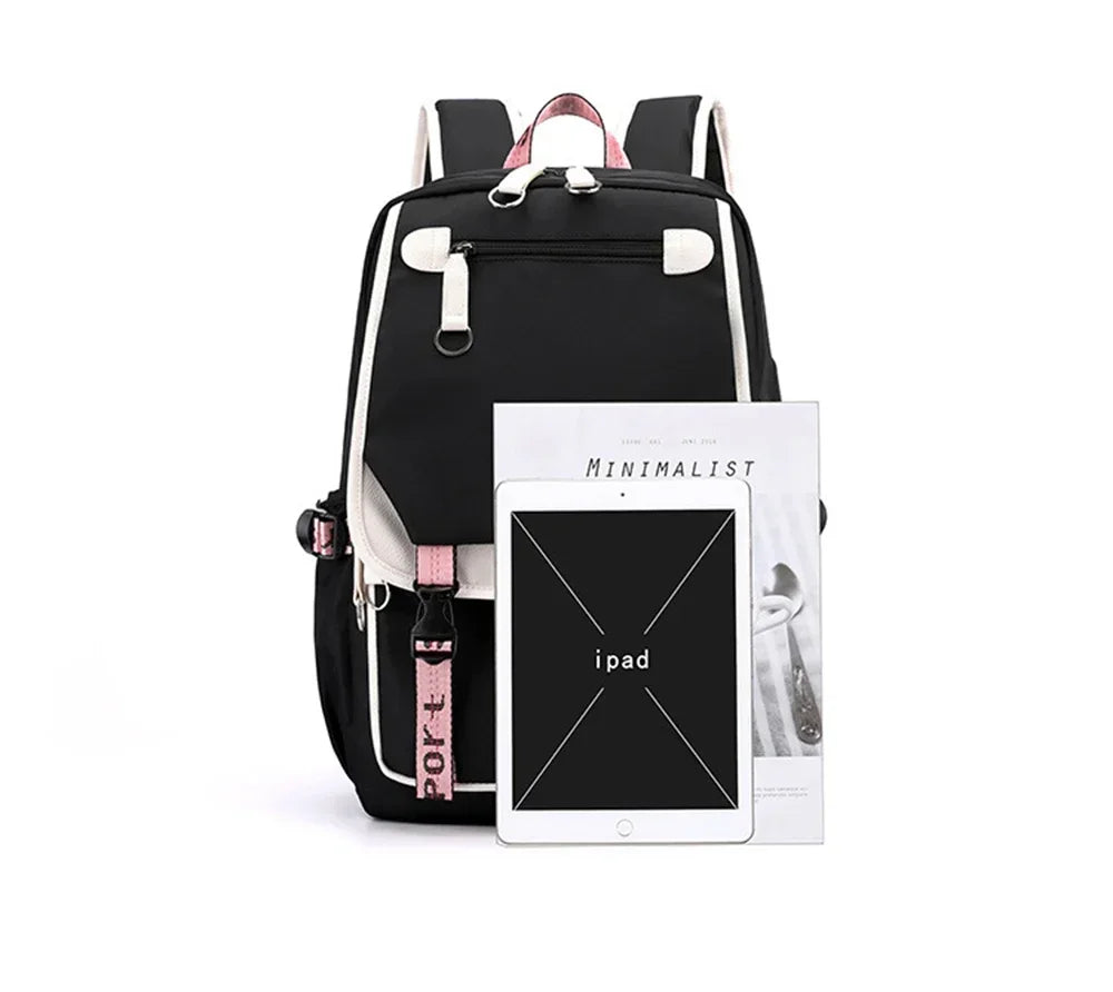 Cat Anime Cartoon School Bag New Fashion Backpack Back To School Cute Kawaii Backpack School Bags for College Student Mochila