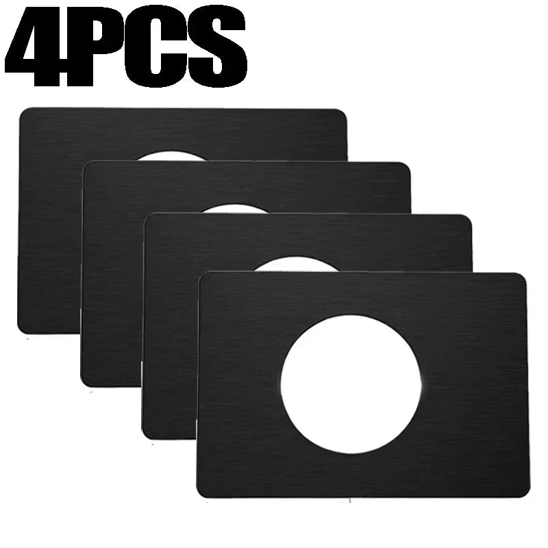 Door Lock Repair Board Cover Circular Stainless Steel Plates Garage Door Handle Plate Covers Patch Reinforcement Plates Brackets