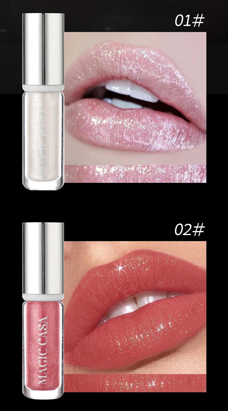 Diamond Pearlescent Vampire Lip Gloss Long Lasting Moisturizing Waterproof Non Fade Halloween Makeup Shimmer Lipstick