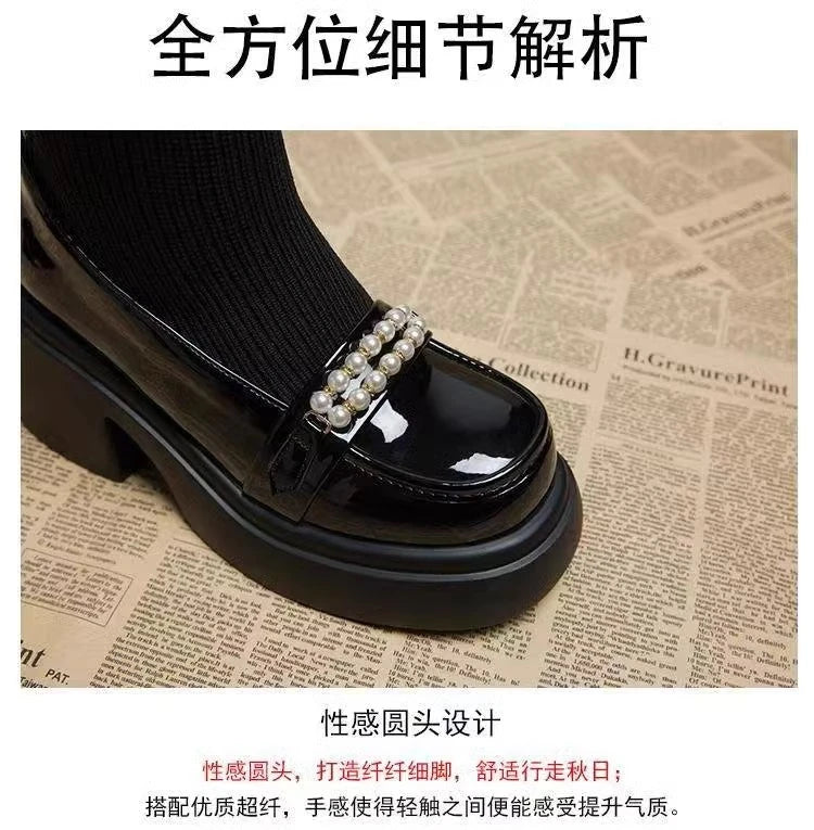 Booties for Women Autumn and Winter 2025 New Velvet High Heel Foreign Style Skinny Boots Small Person Thick Heel Platform Sole