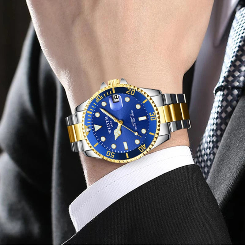 Automatic Mechanical Watch for Men Simple Business Stainless Steel Luminous Luxury Sports Mechanical Watch Man reloj hombre