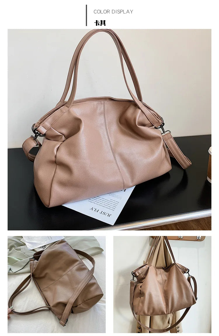 Big Black Tote Bags for Women Large Hobo Shopper Bag Roomy Handbag Quality Soft Leather Crossbody Bag Ladies Travel Shoulder Bag