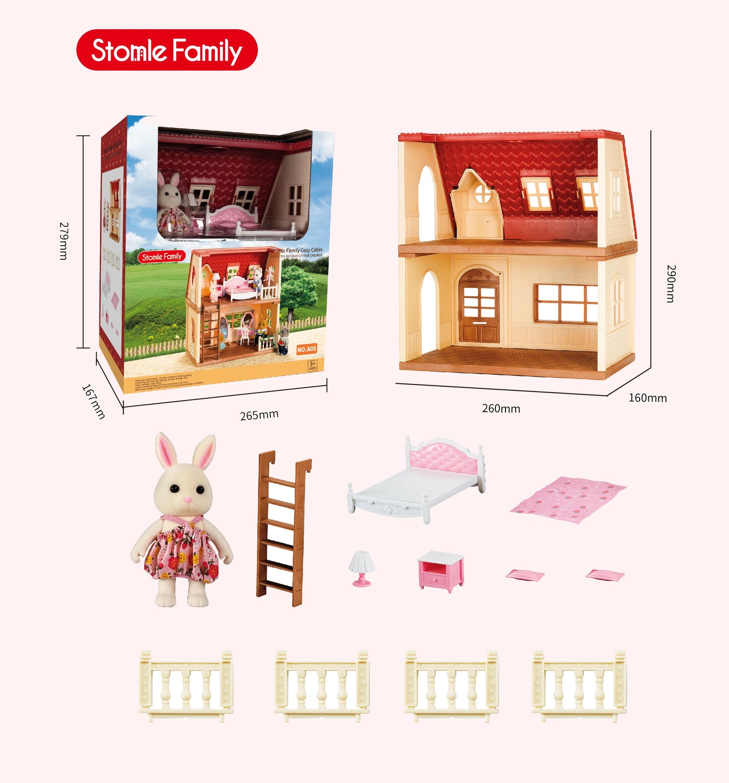 2026 New simulation furniture toys gift simulation room forest family small west house rabbit animal model home play toys