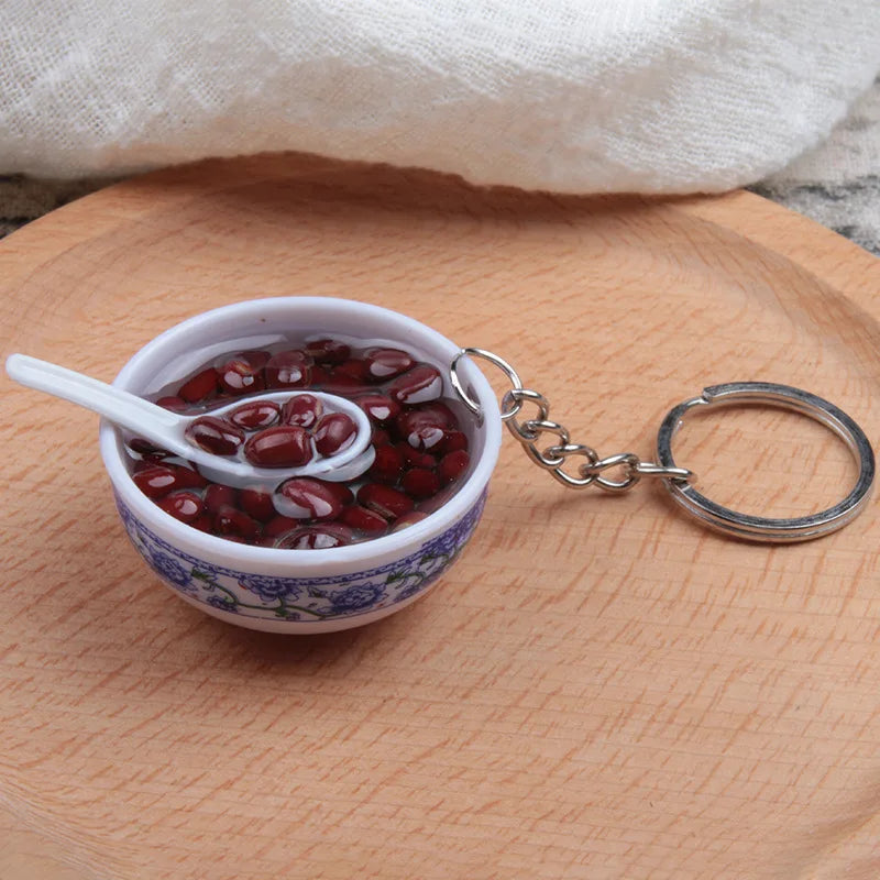 New Styles Simulation Food Key Chains Bowl High Quality Bowl Shape Key Chain Pendant Wholesale