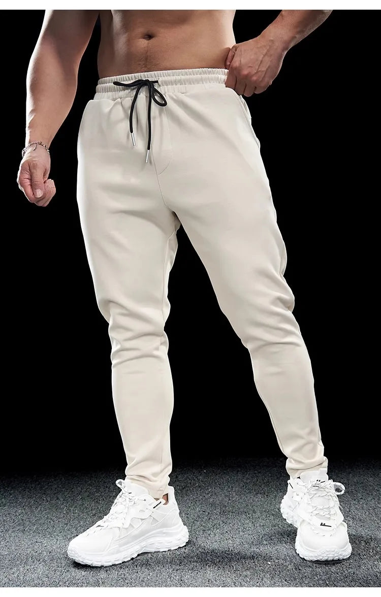 Men's Sports Gym Fitness Casual Slim Stretch Running Pants Tops Men's Quick-drying Breathable Training Pants Autumn Winter