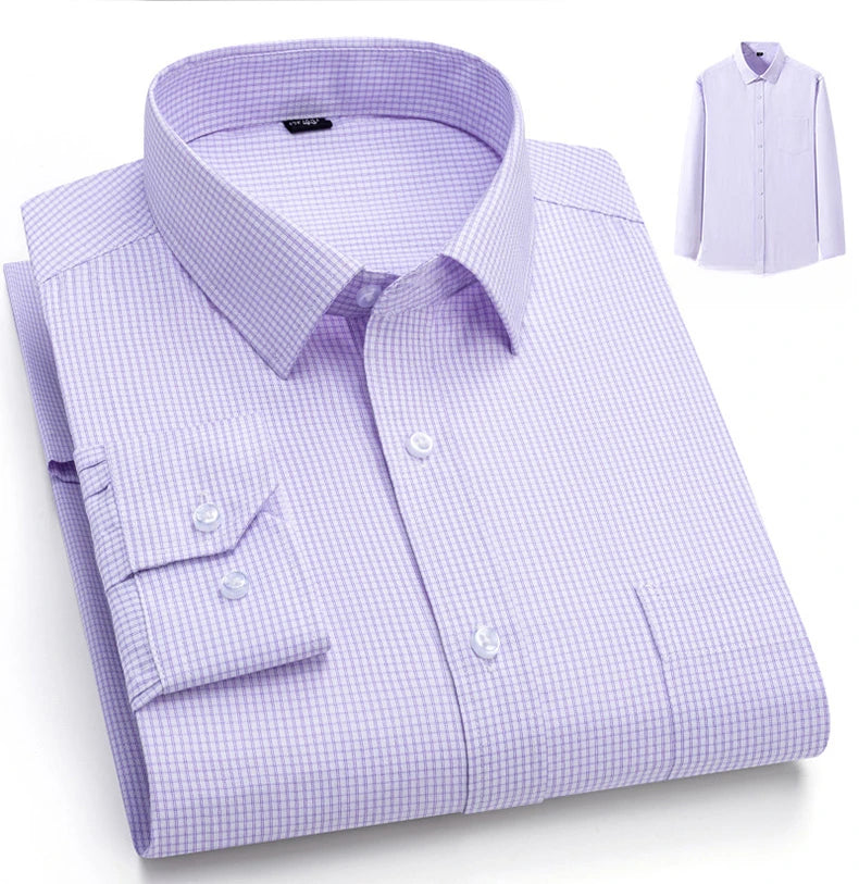 New in shirt elegants cotton long-sleeve shirts for men slim fit Casual plain shirt plaid designer tops soft houndstooth clothes