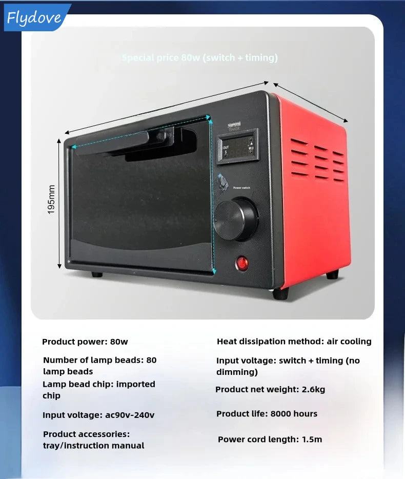 UV Curing Box High Intensity Ultraviolet Lamp OCA Oven 365nm 395nm 405nm LED UV OVEN Cabinet For UV Resin Fast Flexible Screen