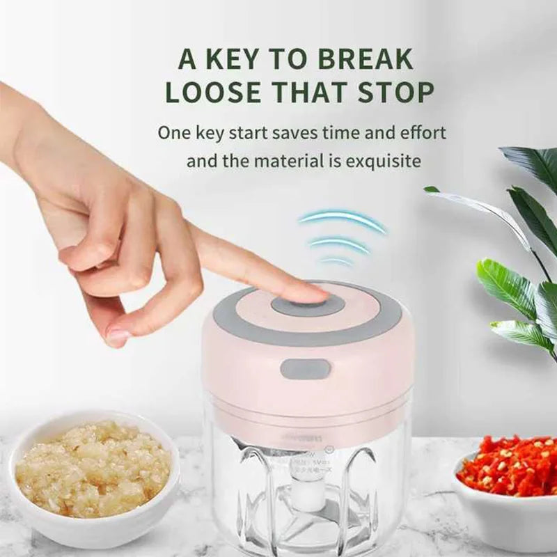 Automatic Electric Garlic Crusher Speedy Blender Usb Portable 250Ml Garlic Chopper Mini Cordless Food Chopper For Home Use