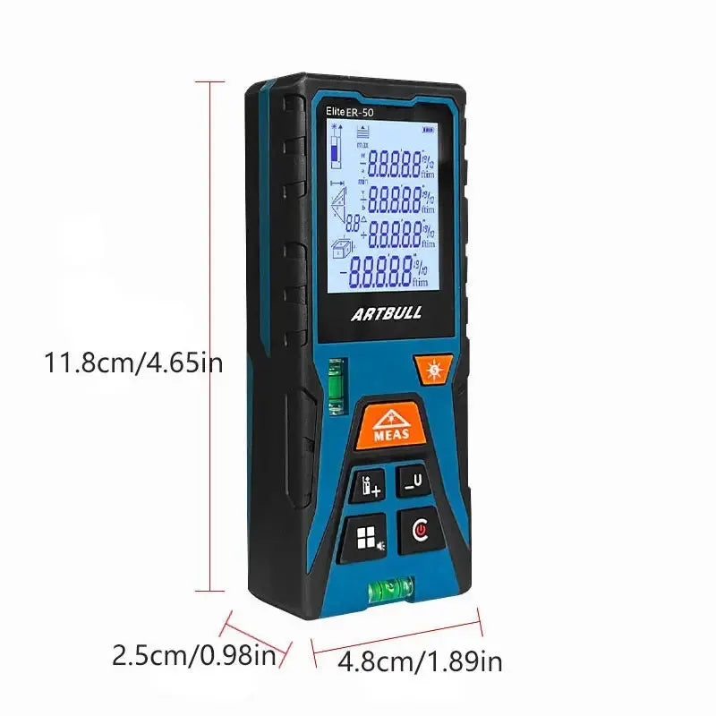 ARTBULL Digital Green Laser Tape Measure 50M Laser Distance Meter Rangefinder With Horizontal
