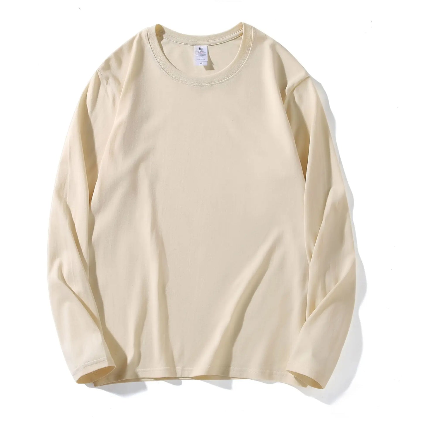 Cotton 100% Long-sleeved Men's T Shirt MRMT 2025 Brand New Round-collar Solid-color Men T-shirt for Male Tshirt Man Tops Tees