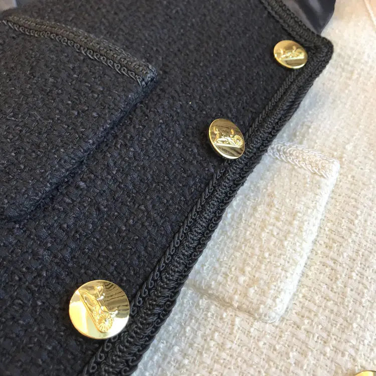 2025 New Early Spring Women's Tweed Suit Short Wool Coat Over Spring Autumn
