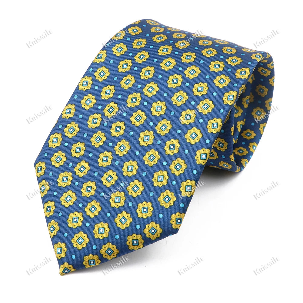 New Design Bohemian Style Necktie For Men Silk Touch Soft Blue Red Yellow Necktie Fit Wedding Party Business Office Accessory