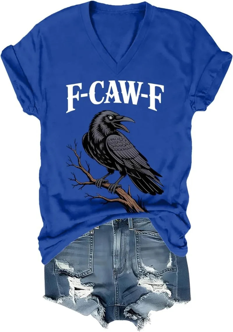 F Caw F T Shirt Women Men Fcawf Crow Graphic Tee F-Caw-F Crow Shirt Graphic T Shirts Women Clothes