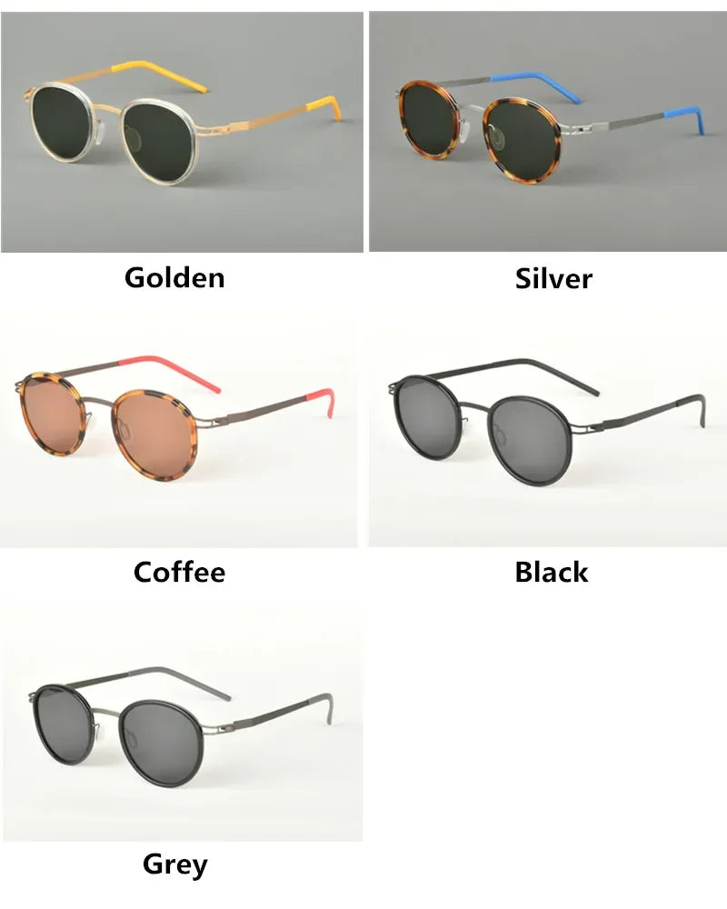 Germany Brand Polarized Sunglasses Men Women Round Driving Outdoor Glasses Frame UV Protect Sun Glasses Optical Eyeglasses Gafas