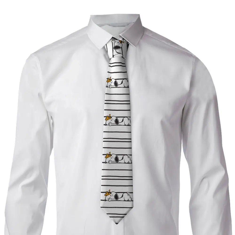 Snoopys & Woodstock Smile Giggle Laugh Neckties Silk 8 cm Neck Tie for Mens Shirt Accessories Cravat Wedding Accessories Office