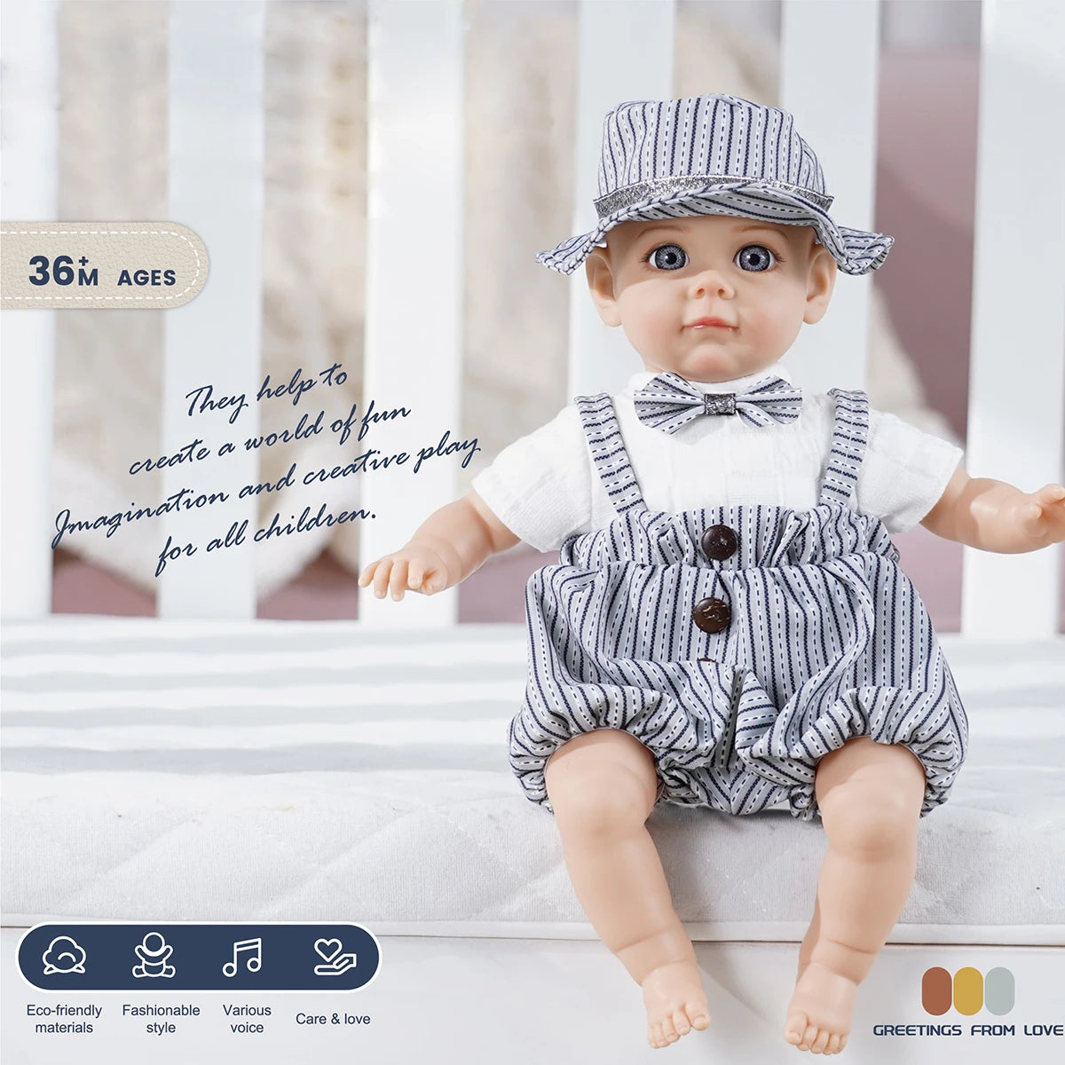 Bebe Reborn Doll 14 Inch 35CM  Boy Baby Doll With Fashion Clothes Soft Skin Cotton Body Lifelike Realistic Baby Children Gift
