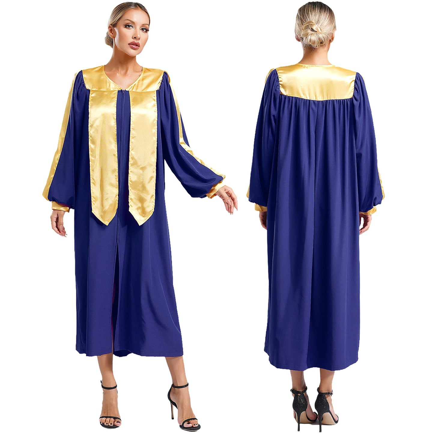 Womens Church Clergy Loose Choir Robe Dress Priest Preacher Dresses Baptism Confirmation Officiant Costume Praise Worship Dress