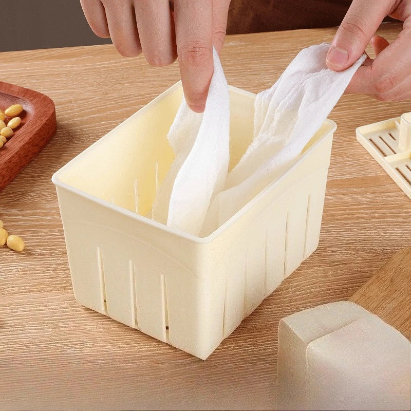 DIY Plastic Tofu Press Mould Homemade Tofu Mold Soybean Curd Tofu Making Mold With Cheese Cloth Kitchen Cooking
