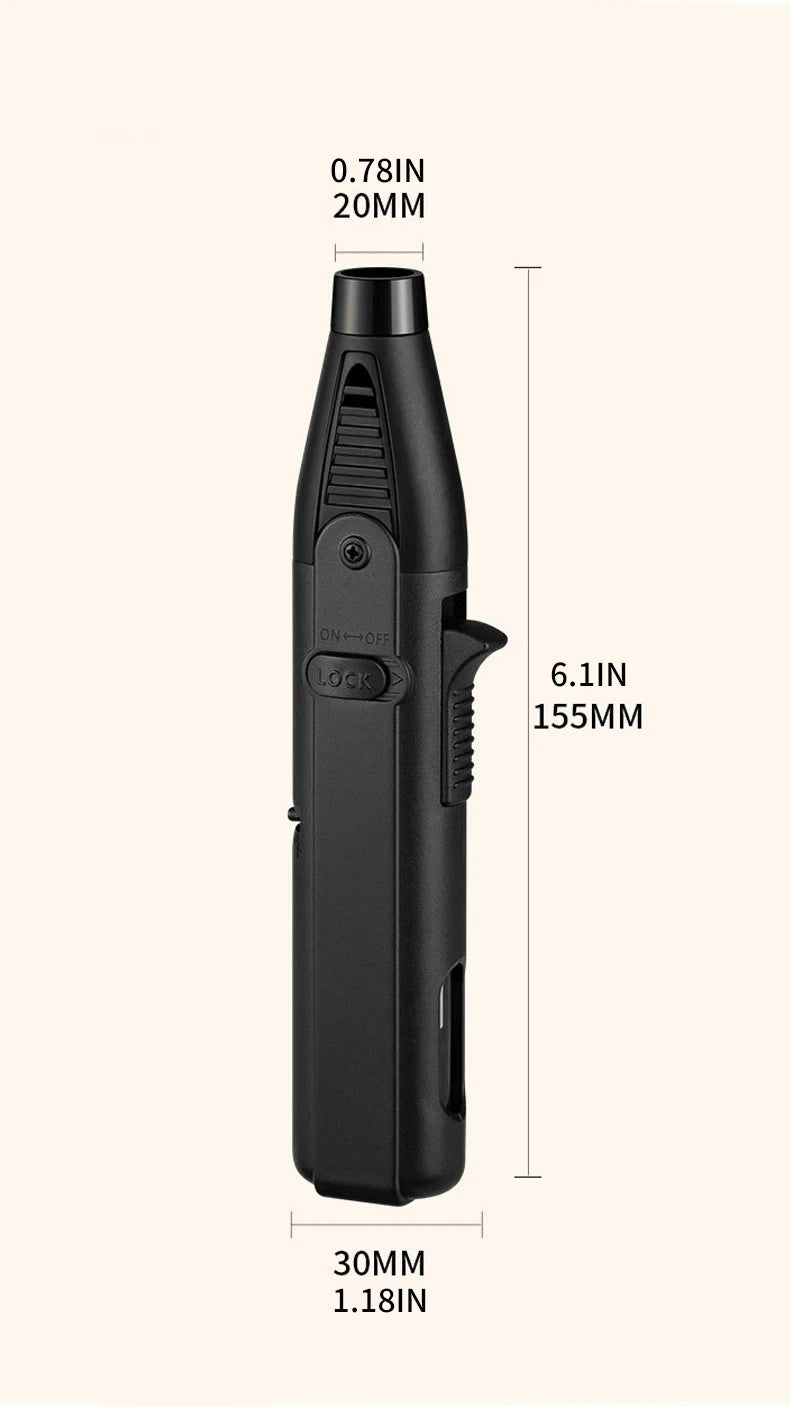 1300℃ Jet Flame Gas Lighter 360 Degree Inverted Turbo Torch Lighter Refillable Butane Kitchen BBQ Ignition Gun Windproof Lighter