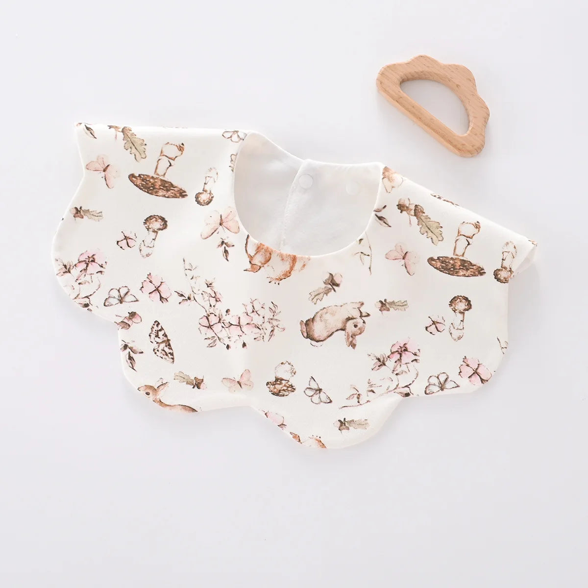 Baby Bib - 100% Cotton Waterproof Drool Cloth Newborn 360-Degree Extra-Large Absorbent Bib Feeding Bib