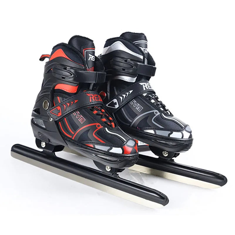 Professional Ice Hockey Skates Shoes Ice Skating Blade Shoe Thermal Beginner Adult Teenagers Kids Roller Skate Adjustable Size