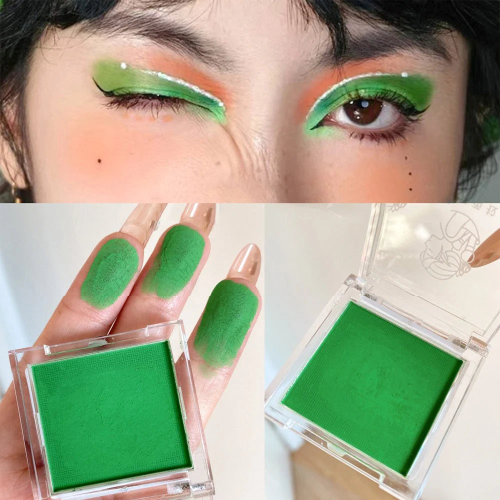 Matte Green Yellow Monochrome Eyeshadow Palette Natural Color Rendering Powder For Delicate Eye Contouring Brightens Makeup