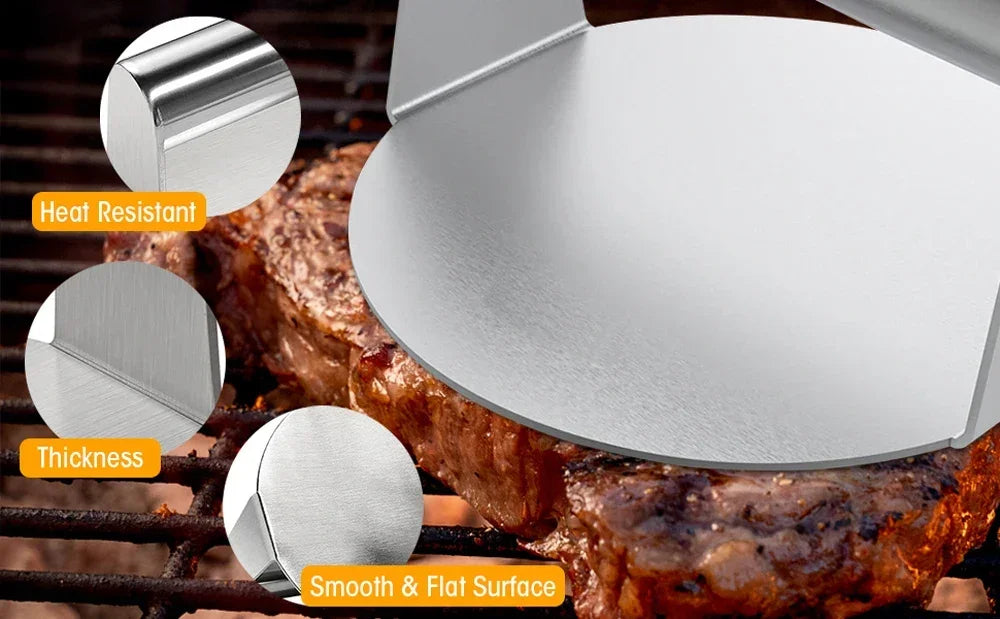 Stainless Steel Smash Burger Press Hamburger Patties Meat Masher Circular Meat Press Mold for Deli Meats Kitchen Tools