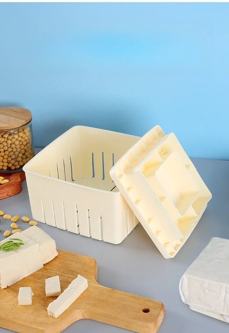 DIY Plastic Tofu Press Mould Homemade Tofu Mold Soybean Curd Tofu Making Mold With Cheese Cloth Kitchen Cooking