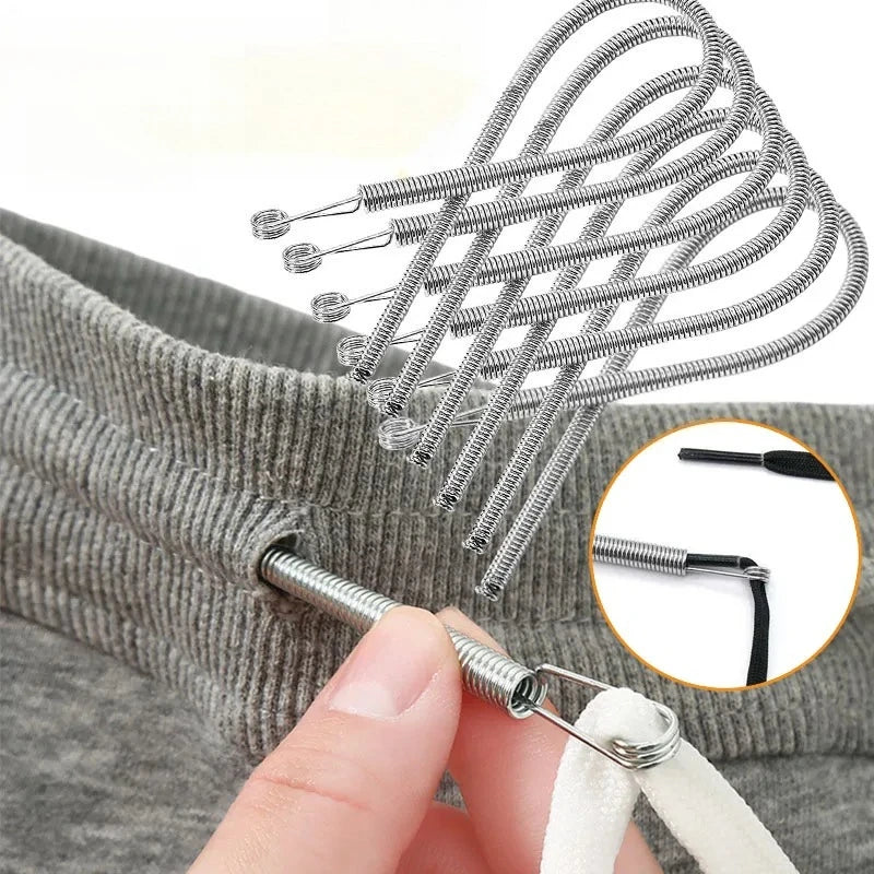 5/10/20PC Spring Drawstring Threader Clip Pants Hoodies Elastic Band Lace Cord Flexible Drawstring Thread DIY Sewing Accessories