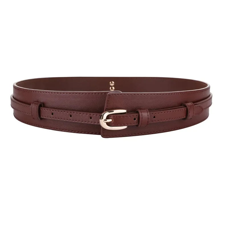 Genuine Wide Leather Belt Classic Pin Buckle Vintage Design Crafted with Genuine Leather Perfect for Women
