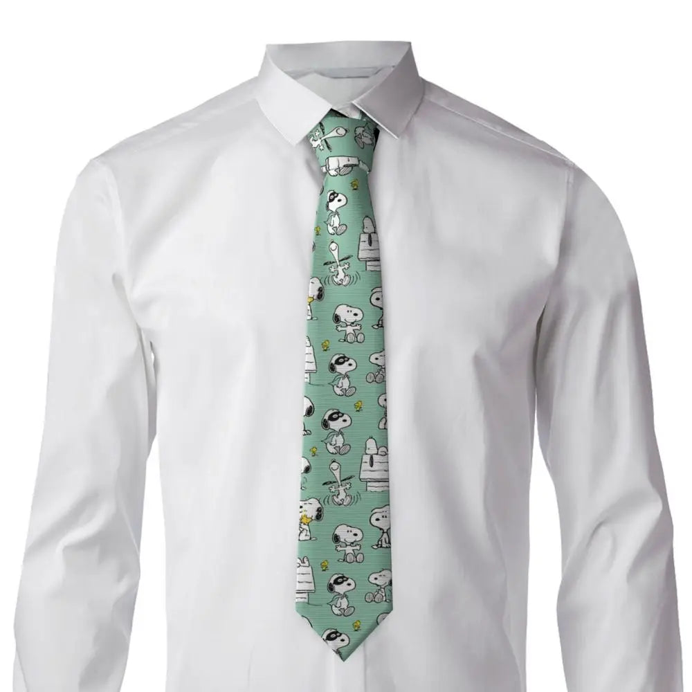 Personalized Fashion S-Snoopys Neckties Men Silk Cartoon Office Neck Tie