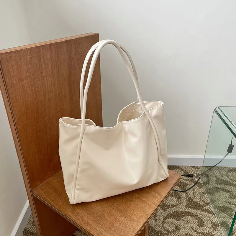 Women Tote Bag Fashion Underarm Pouch Large Capacity Soft Pu Leather Shoulder Bag Retro Crossbody Bag Casual Portable BucketBags