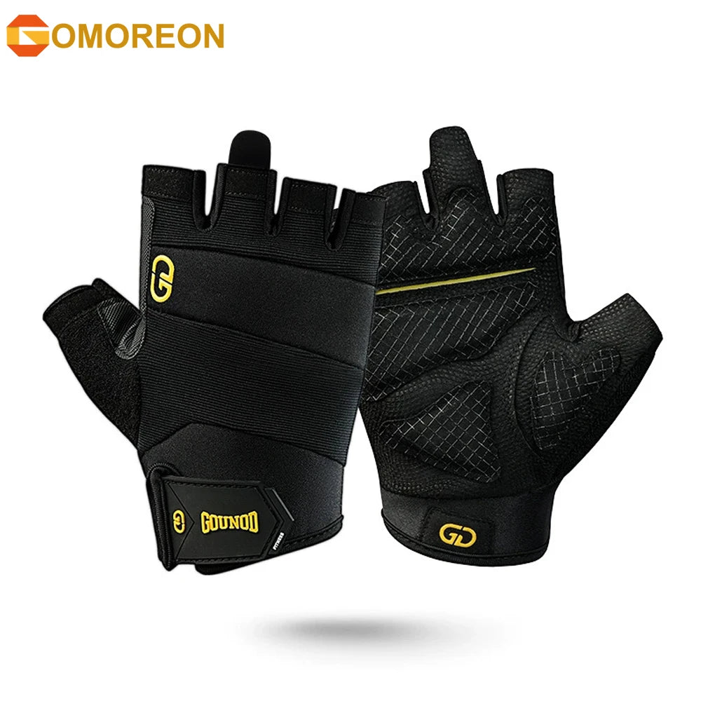 1Pair Fingerless Workout Gloves for Men Women, Lightweight Breathable Fitness Gloves for Weightlifting, Cycling, Climbing,Rowing