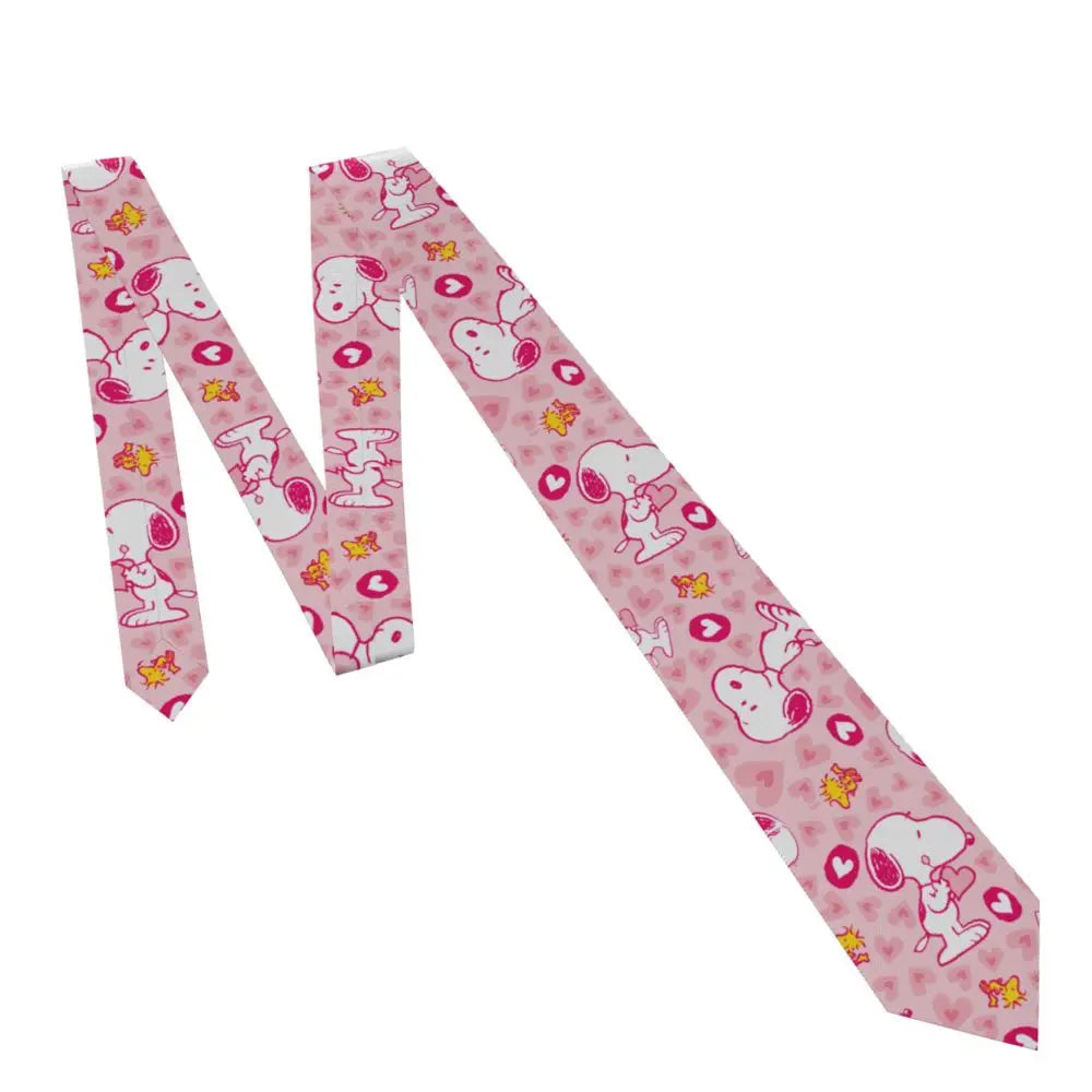 Snoopys & Woodstock Smile Giggle Laugh Neckties Silk 8 cm Neck Tie for Mens Shirt Accessories Cravat Wedding Accessories Office