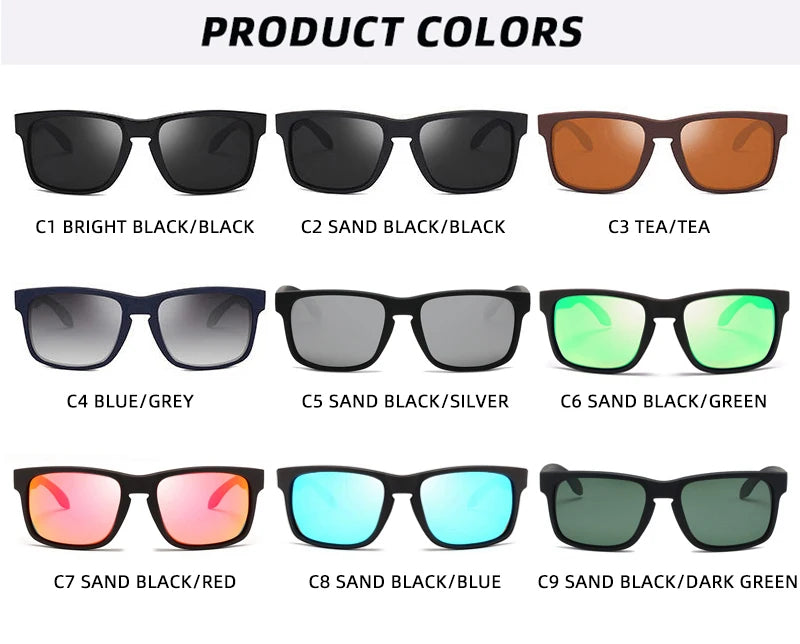 Classic Fashion Square Polarized Sunglasses Men Vintage Plastic Male Sun Glasses Women Stylish Black Outdoor Sports Shades UV400