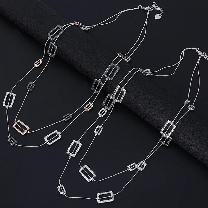 new necklace is popular in Europe and America, versatile peach heart exquisite women's long necklace, double-layer wome