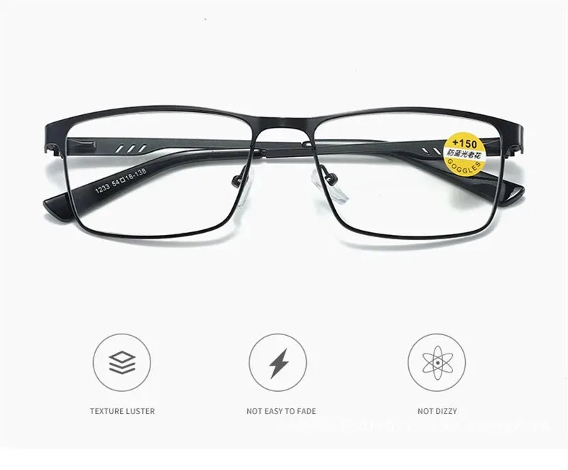 Men Business Reading Glasses Frame for Reader Mens Presbyopia Blue Light Blocking Eyeglasses Classic Hyperopia Spectacles Diopte