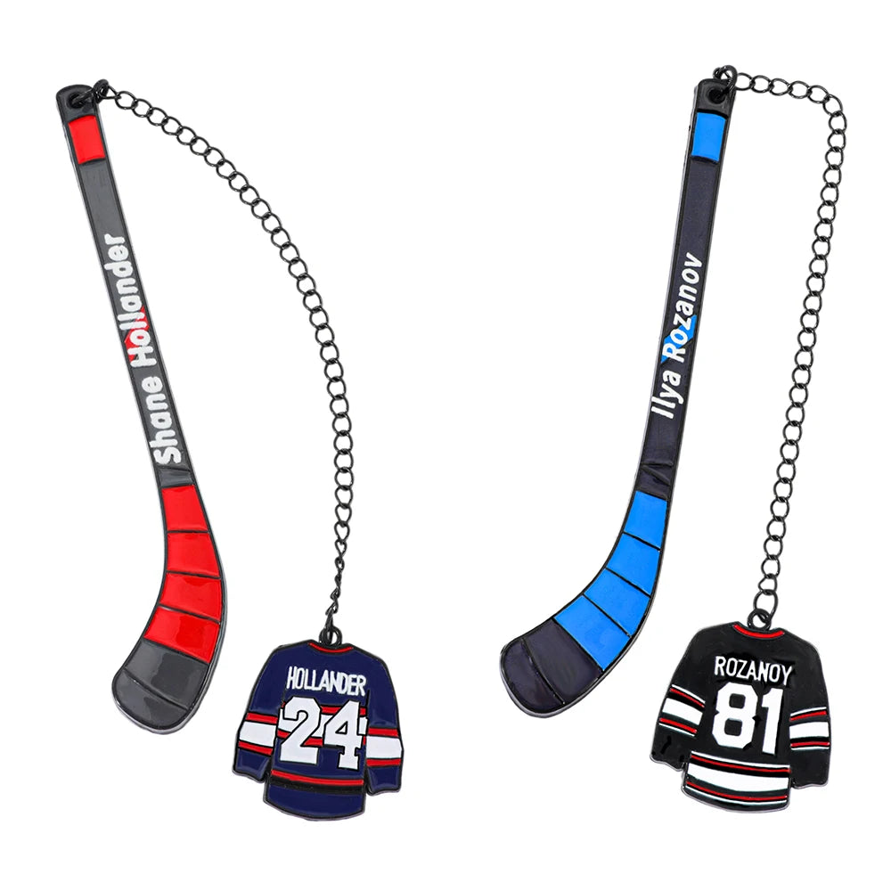 Heated Rivalry Hockey Stick Bookmarks Shane Hollander 24 & Ilya Rozanov 81 Jersey Page Markers, HR Series Merch for Book Lovers