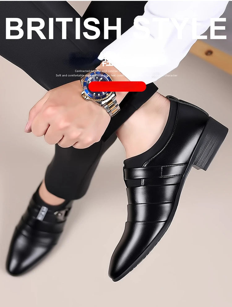 Men Dress Shoes Slip on Formal Suit Wedding Shoes for Male  Wedding Office Work Shoes Slip on Loafers Elegant Man Dress Shoes