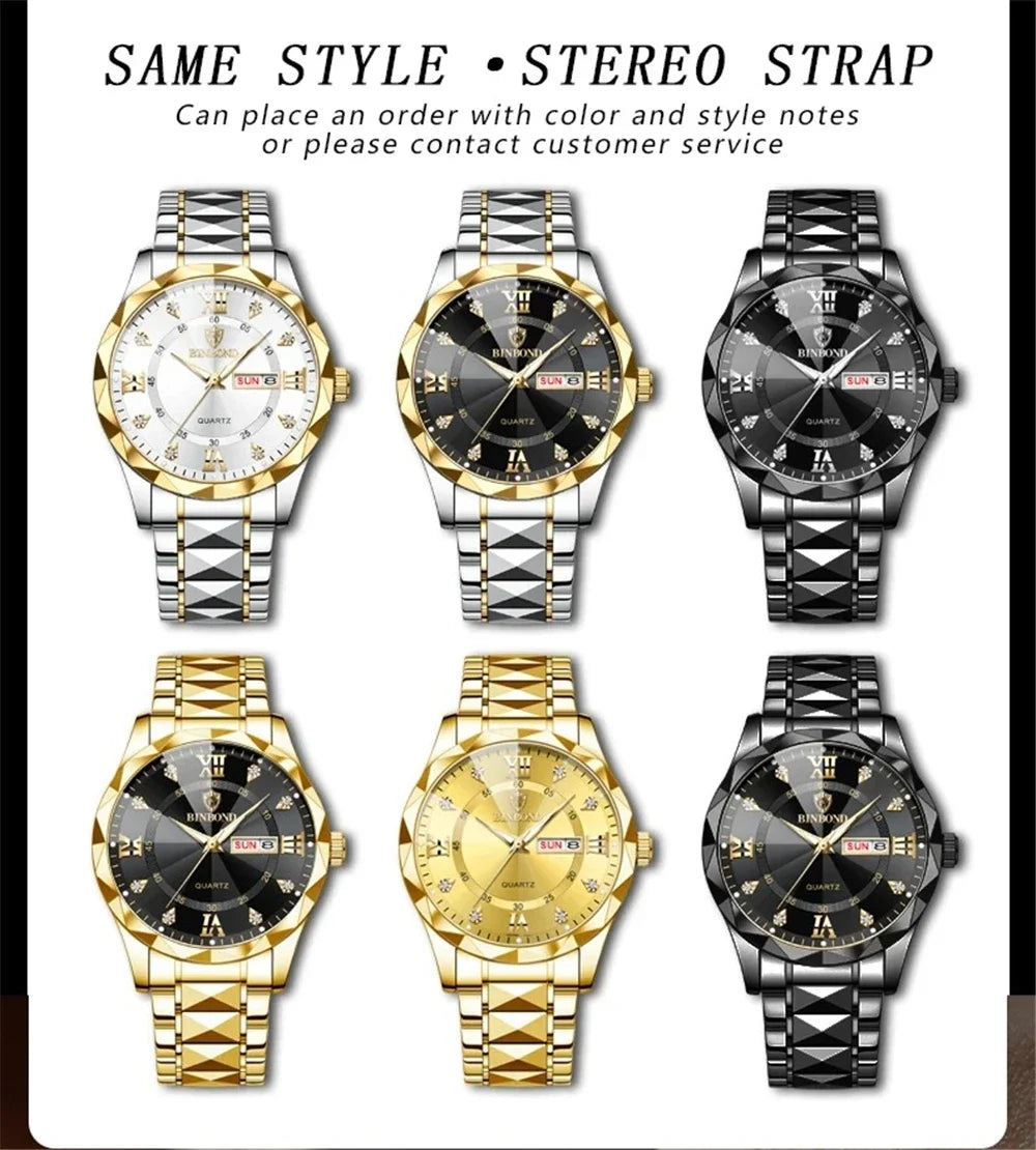 Watch For Men Original Top Brand All Black Stainless Steel Men's Wristwatch Classic Business Waterproof Japan Movement
