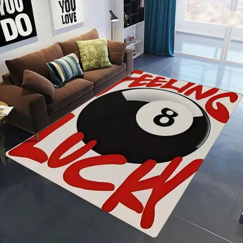 Carpet Simple Black 8 Area Rugs Bedroom Carpet Bearbrick Billiards Black 8 Pool Table Mat Dirt Resistant Carpet Floor Mat