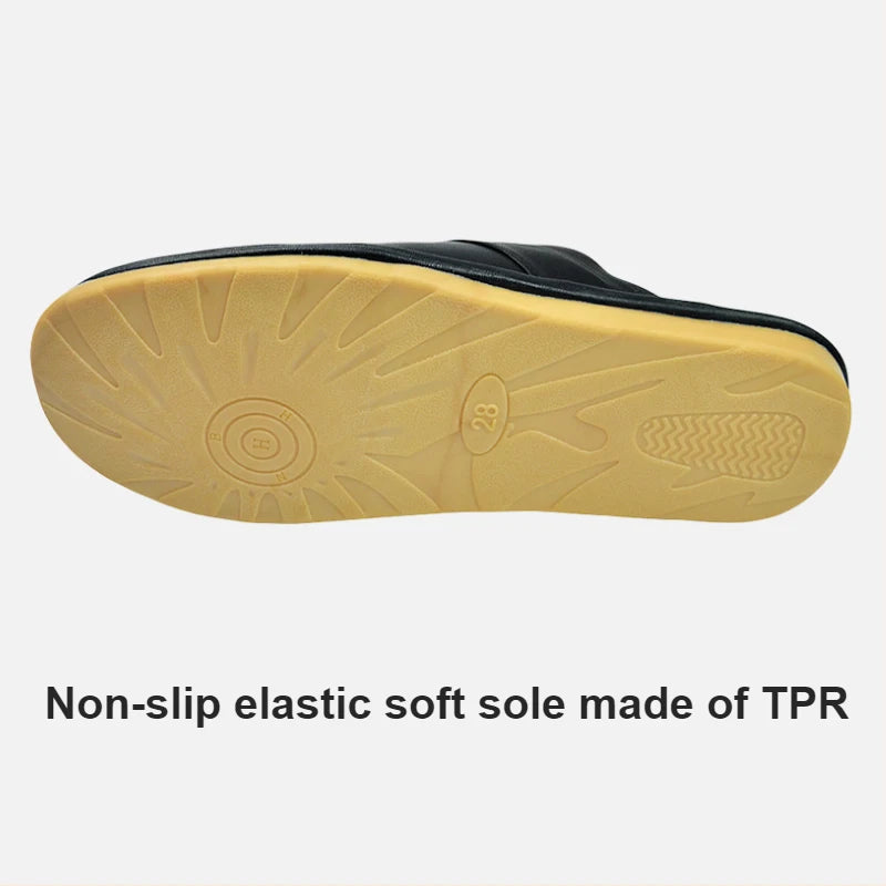 Soft Sheepskin cow Leather Slippers Homes in indoor slipper Spring Autumn men women elderly non-slip casual single shoes summer
